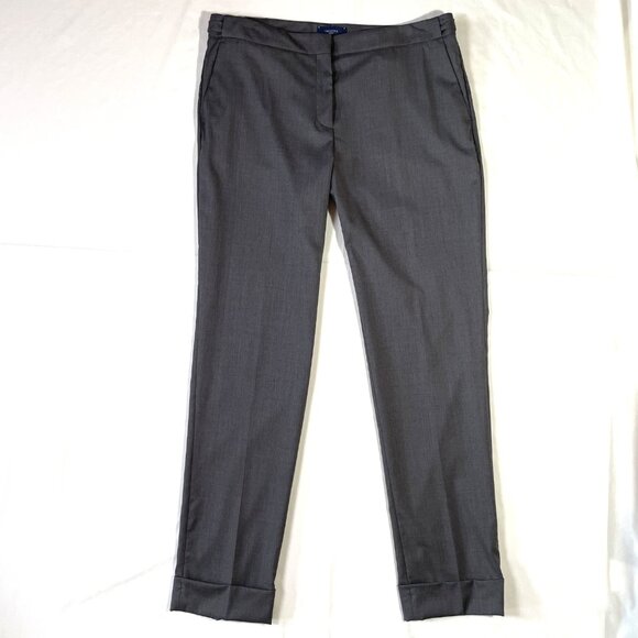 Incotex Lightweight Wool Pants Size 12 Gray Straight Leg Cuffs Military Inspired - Picture 3 of 16